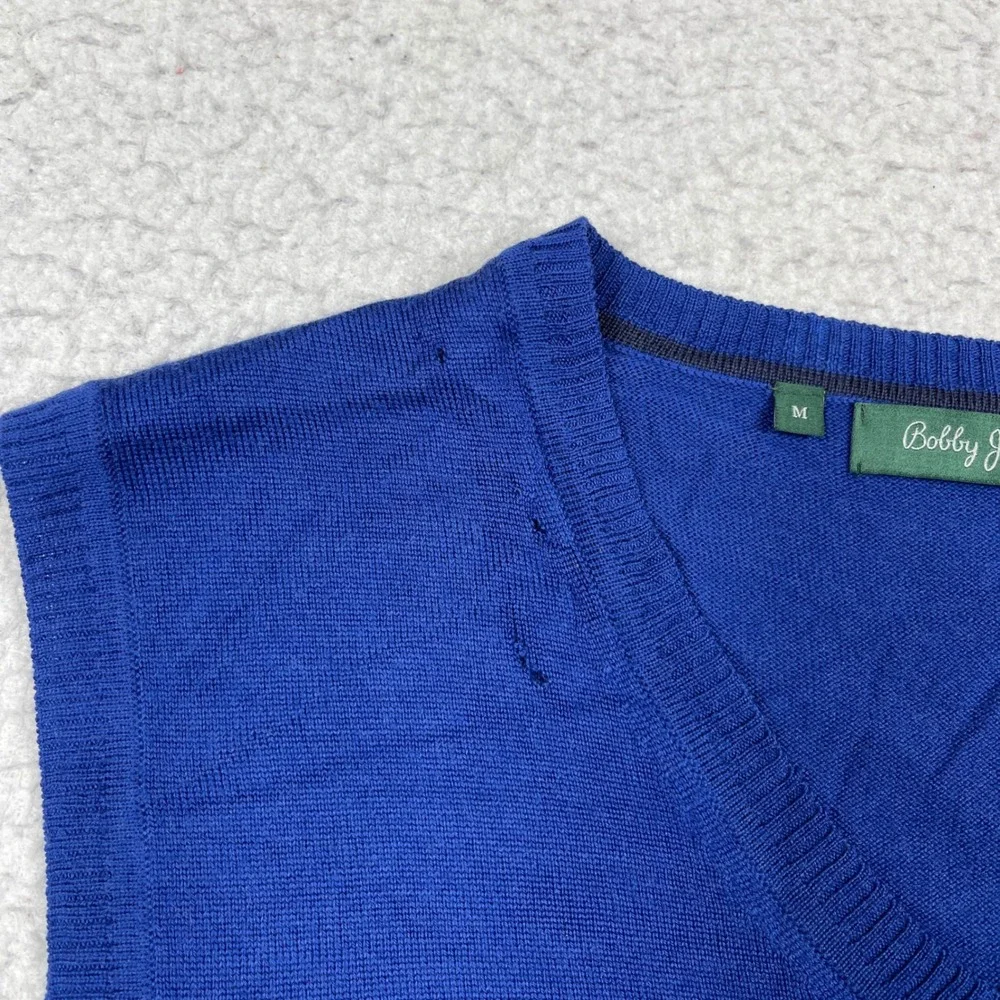 Masters Sweater Vest Mens M Blue Merino Wool Bobby Jones Golf Preppy Classic